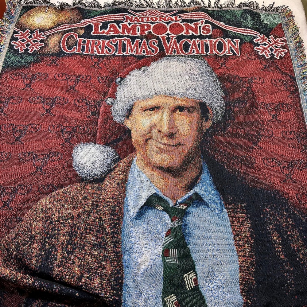 Warner Bros Christmas Vacation Woven‎ Throw Blanket OS Red Clark Griswold Movie